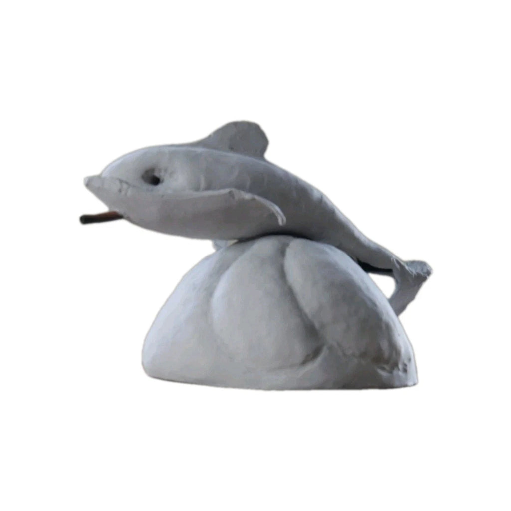 Vintage Pot Metal Dolphin Sculpture Statue/Garden Hose Water System Built In