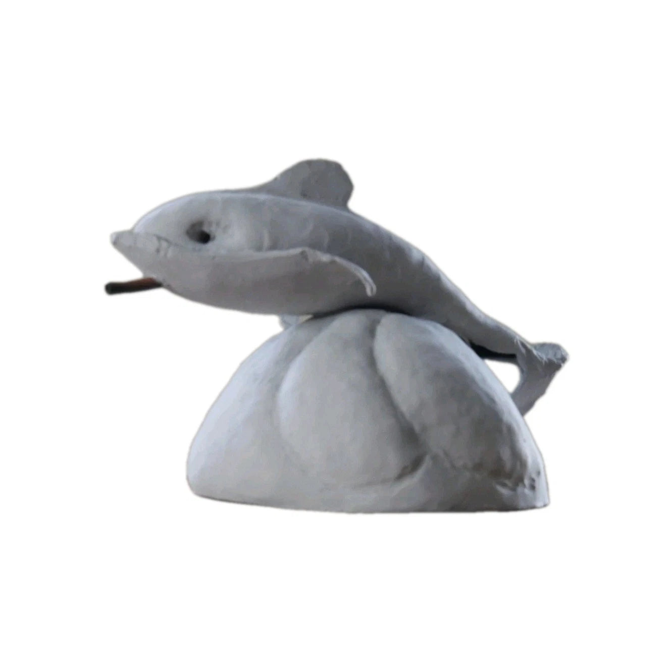 Vintage Pot Metal Dolphin Sculpture Statue/Garden Hose Water System Built In