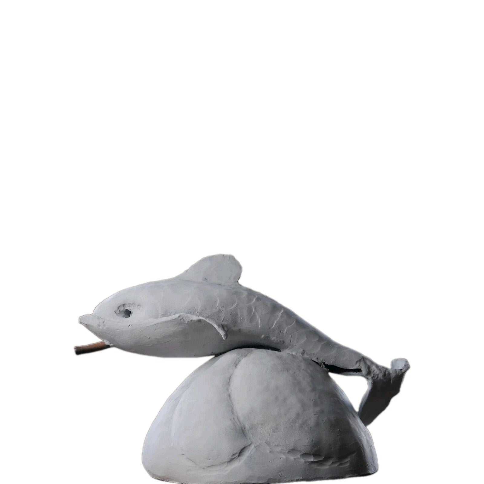 Vintage Pot Metal Dolphin Sculpture Statue/Garden Hose Water System Built In