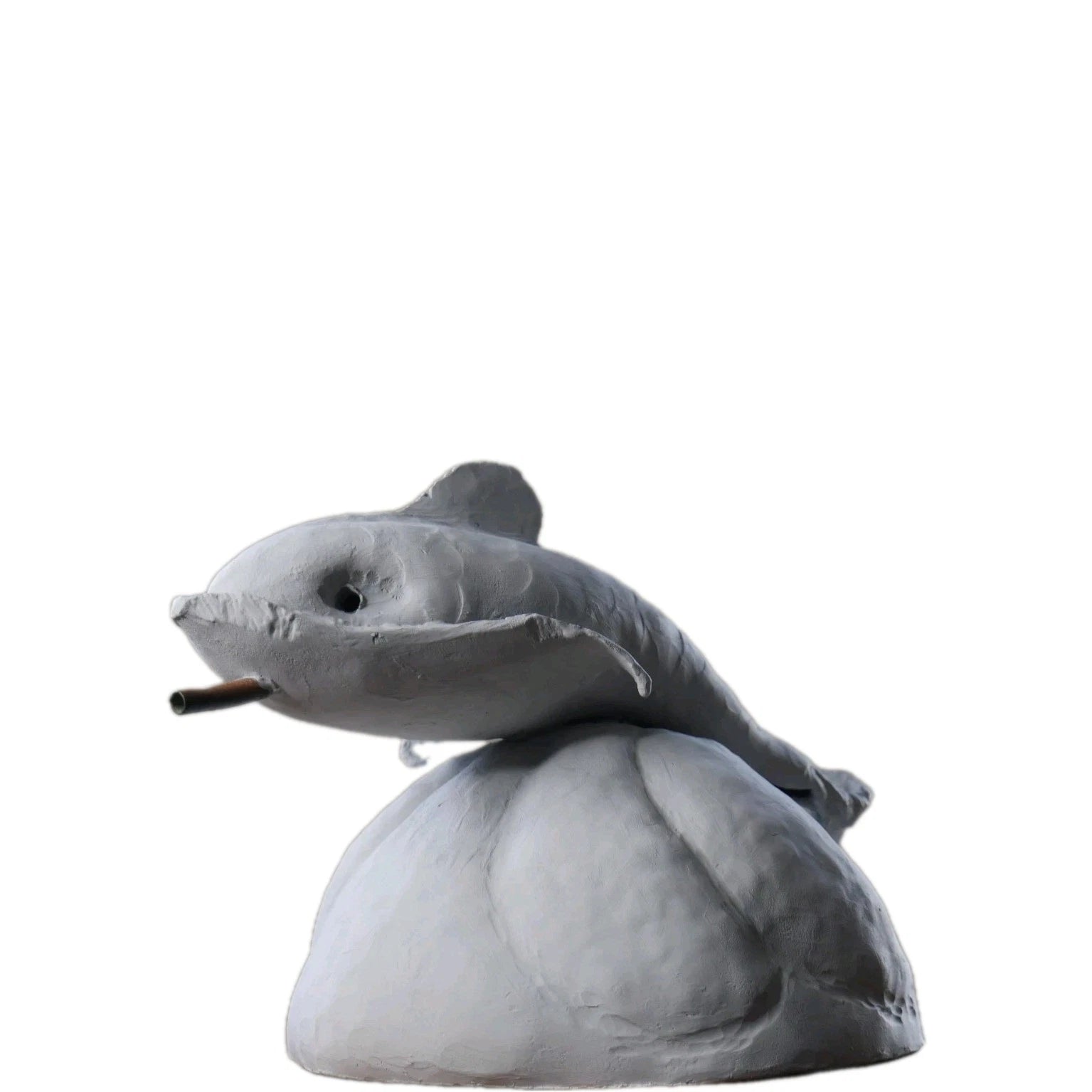 Vintage Pot Metal Dolphin Sculpture Statue/Garden Hose Water System Built In