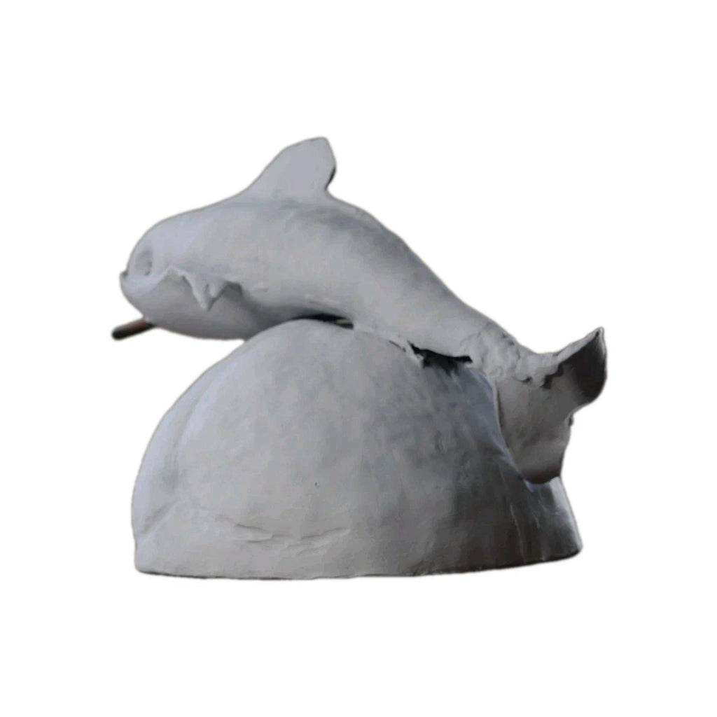 Vintage Pot Metal Dolphin Sculpture Statue/Garden Hose Water System Built In