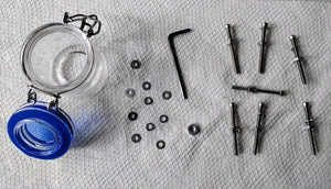 10-24 Stainless Allen Screws with Glass Container