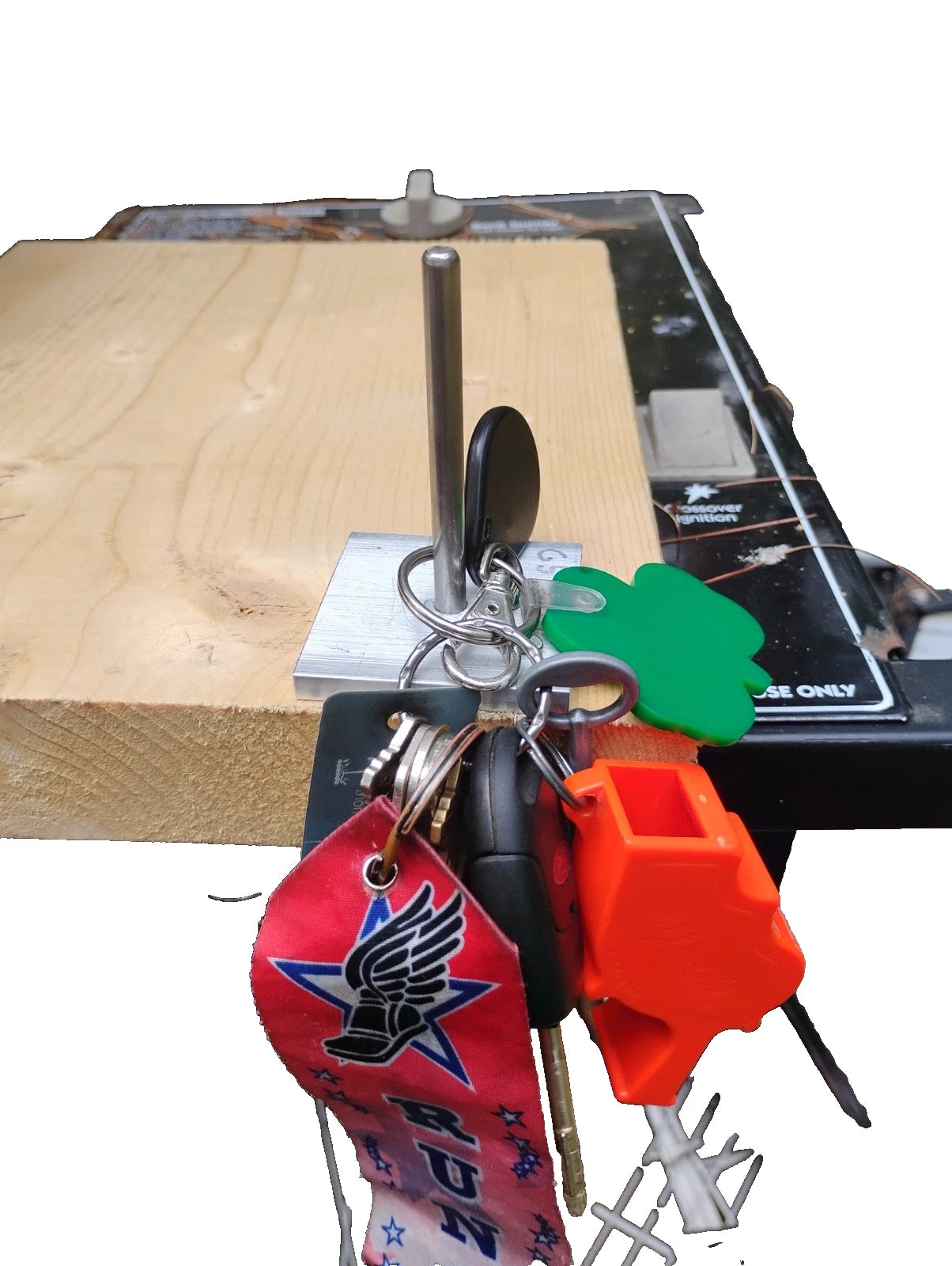 Aluminum-Steel Tabletop Key Holder, Jewelry Organizer Post