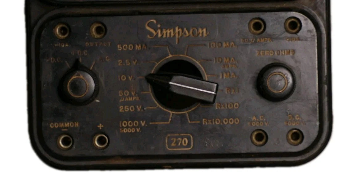 Simpson Series 3 Model 270  Volt-Ohm-Milliammeter Meter Tested!
